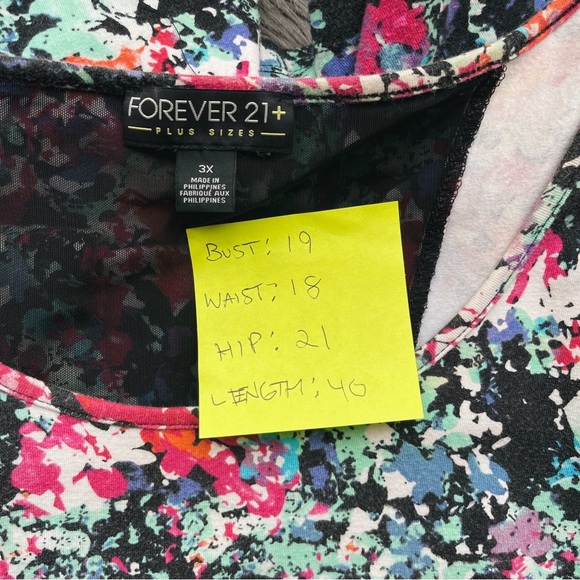 Forever 21 Plus Size 3X Paint Splattered Skater Dress Multicolor Short Sleeve - Picture 5 of 5